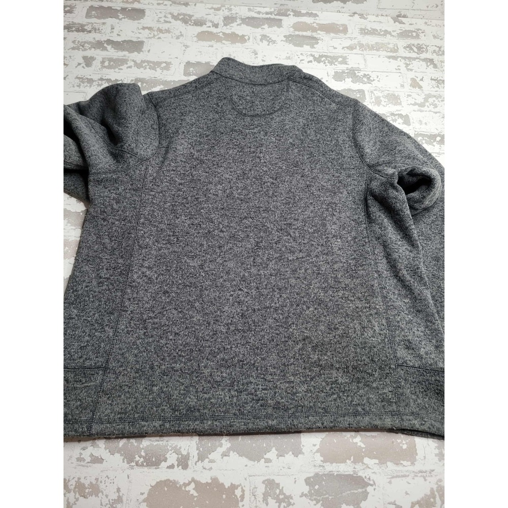 Woolrich Fleece Sweater Mens Size XL Gray 1/4 Snaps Pullover Pocket Polyester - Picture 2 of 6